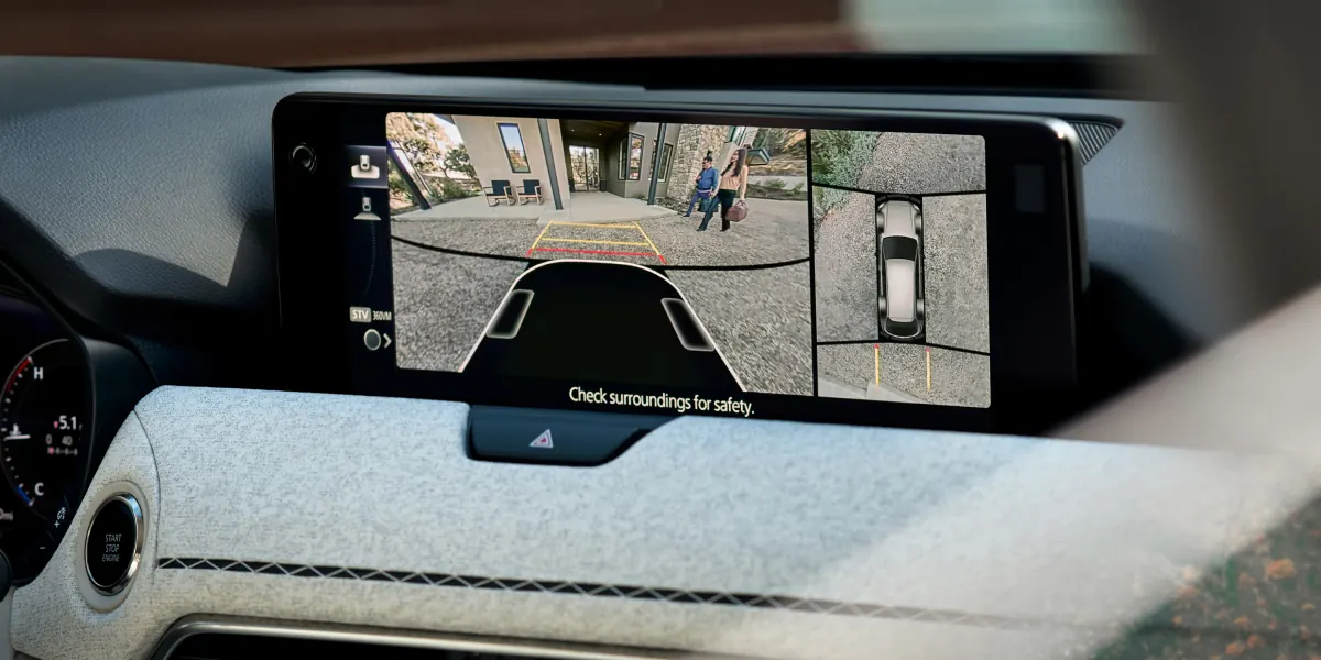 2027 Mazda CX-90 360° View Monitor on the center display | Marin Mazda in San Rafael CA