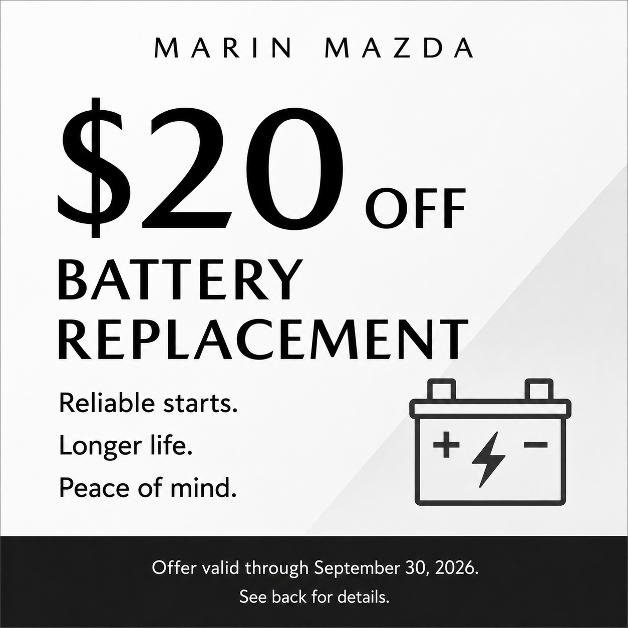 $20 Off Battery Replacement