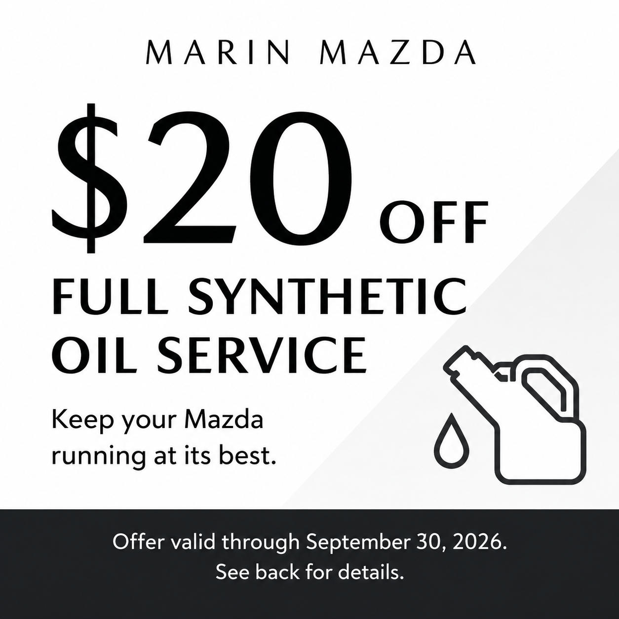 $20 Off Full Synthetic Oil Service