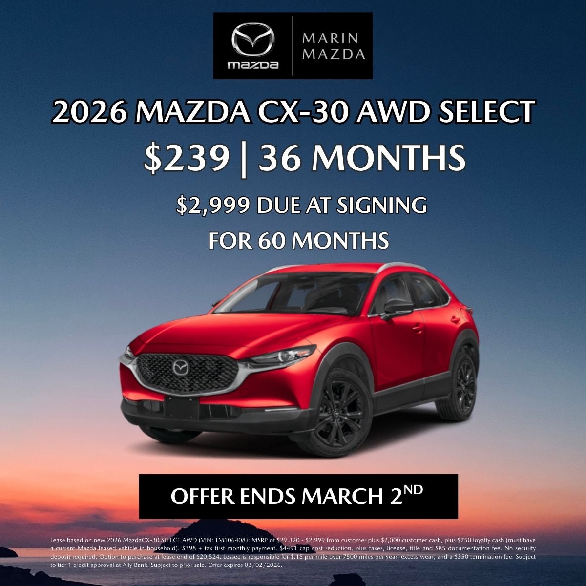 2026 MAZDA CX-30 AWD SELECT